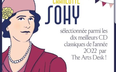 Le disque Charlotte Sohy élu dans la Top 10 des enregistrements 2022 par the Art Desk